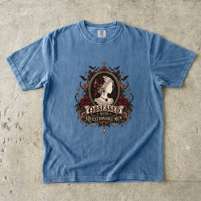 Obsessed With Questionable Men Shirt, Dark Romance Reader Tee, Morally Gray Book Boyfriend Gift, Gothic Book Lover Shirt