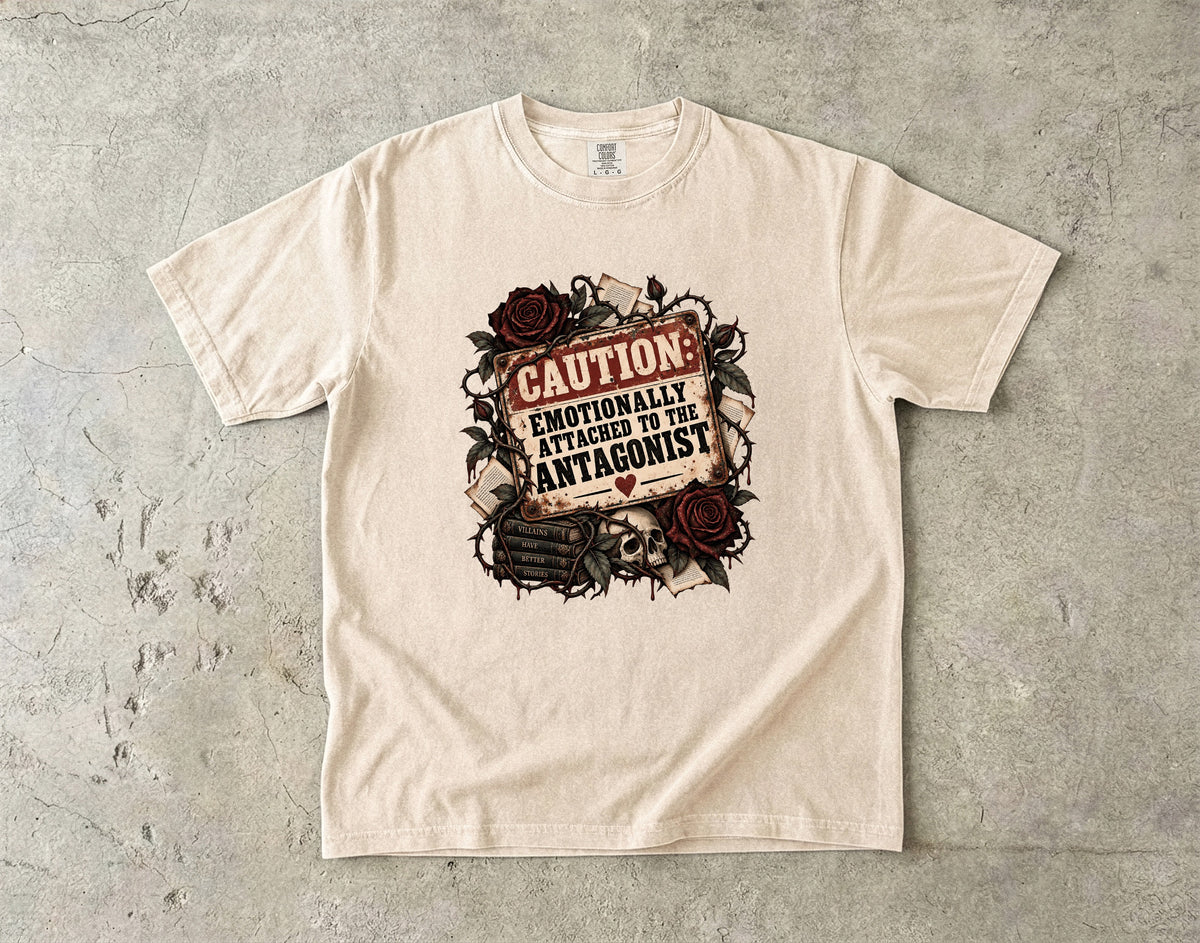 Emotionally Attached to the Antagonist Shirt, Dark Romance Book Lover Tee, Villain Era Reading Shirt, Bookish Gift for Romance Reader