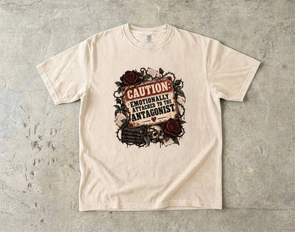 Emotionally Attached to the Antagonist Shirt, Dark Romance Book Lover Tee, Villain Era Reading Shirt, Bookish Gift for Romance Reader