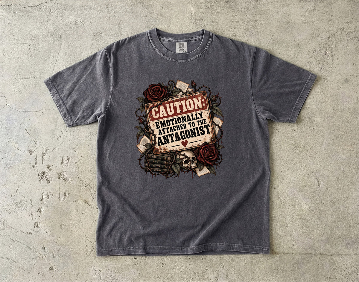 Emotionally Attached to the Antagonist Shirt, Dark Romance Book Lover Tee, Villain Era Reading Shirt, Bookish Gift for Romance Reader