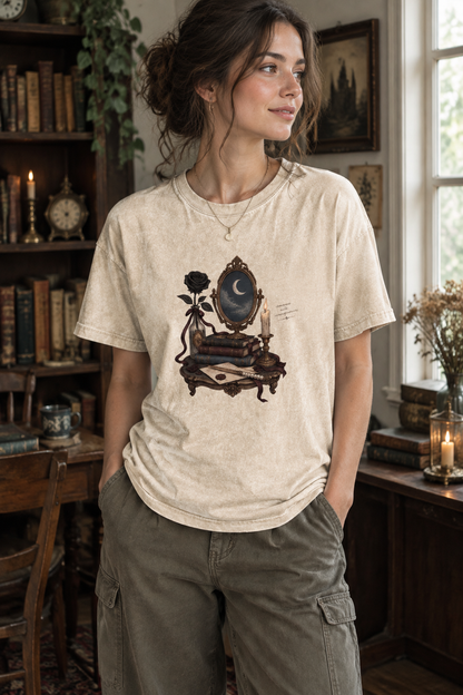Romance With Consequences Shirt, Gothic Book Lover Tee, Moon Mirror Romance Reader Gift, Comfort Colors Bookish T Shirt
