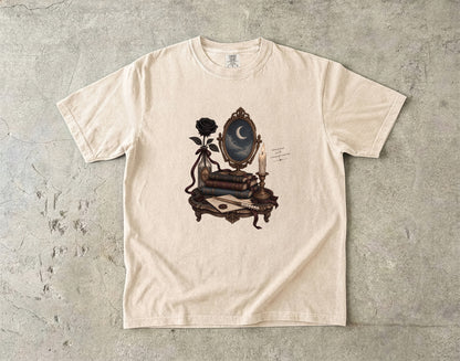 Romance With Consequences Shirt, Gothic Book Lover Tee, Moon Mirror Romance Reader Gift, Comfort Colors Bookish T Shirt