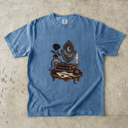 Romance With Consequences Shirt, Gothic Book Lover Tee, Moon Mirror Romance Reader Gift, Comfort Colors Bookish T Shirt