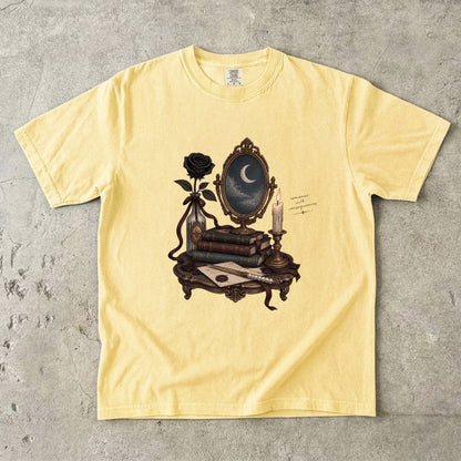 Romance With Consequences Shirt, Gothic Book Lover Tee, Moon Mirror Romance Reader Gift, Comfort Colors Bookish T Shirt