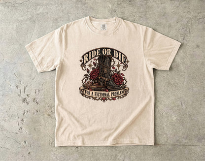 Ride or Die Book Lover Shirt, Western Romance Reader Tee, Cowboy Boot Comfort Colors Shirt, Fictional Man Bookish Gift