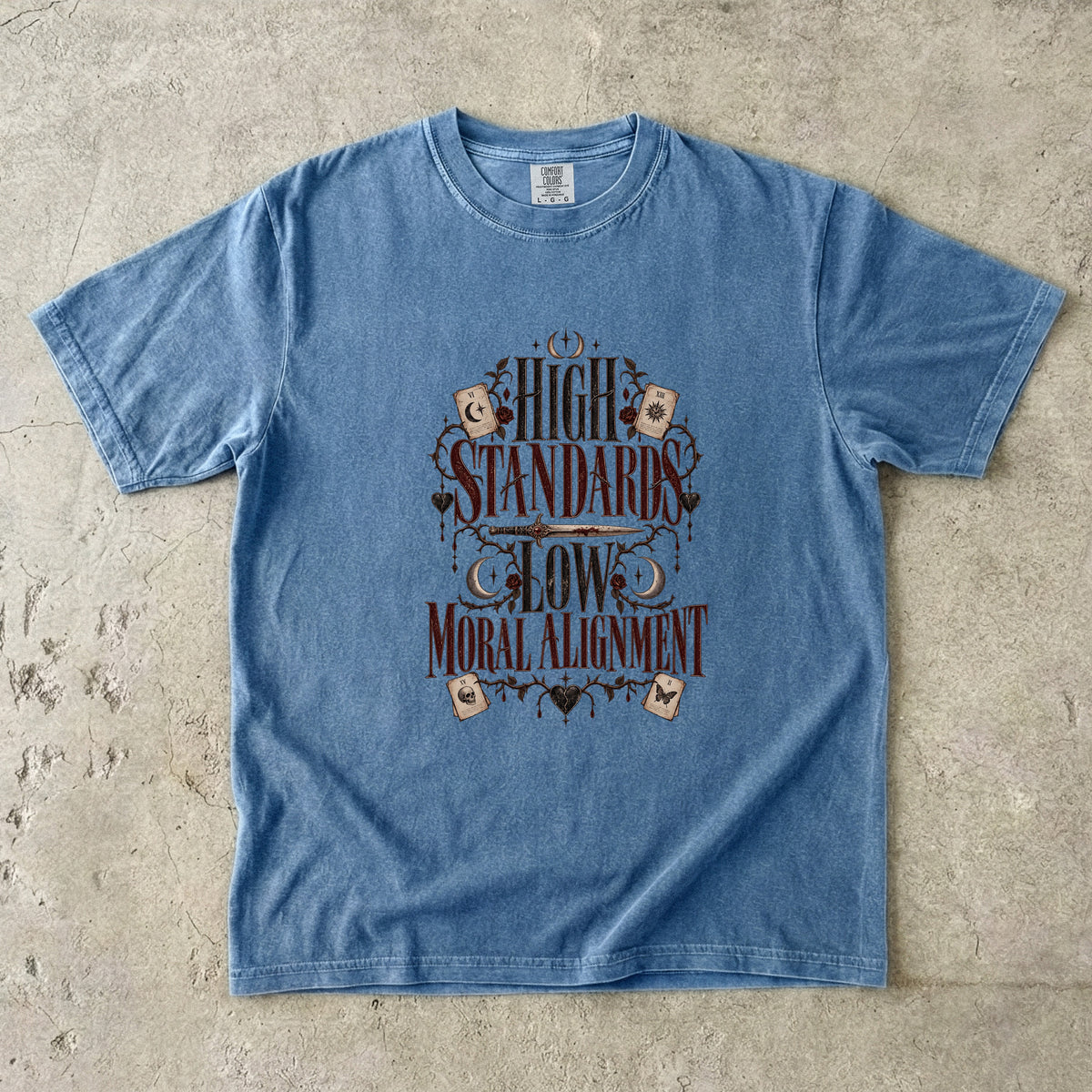 High Standards Low Moral Alignment Shirt, Dark Romance Reader Tee, Morally Gray Book Lover Gift, Comfort Colors T Shirt