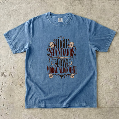High Standards Low Moral Alignment Shirt, Dark Romance Reader Tee, Morally Gray Book Lover Gift, Comfort Colors T Shirt