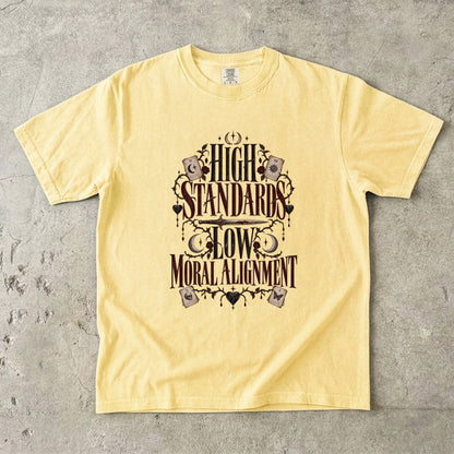 High Standards Low Moral Alignment Shirt, Dark Romance Reader Tee, Morally Gray Book Lover Gift, Comfort Colors T Shirt