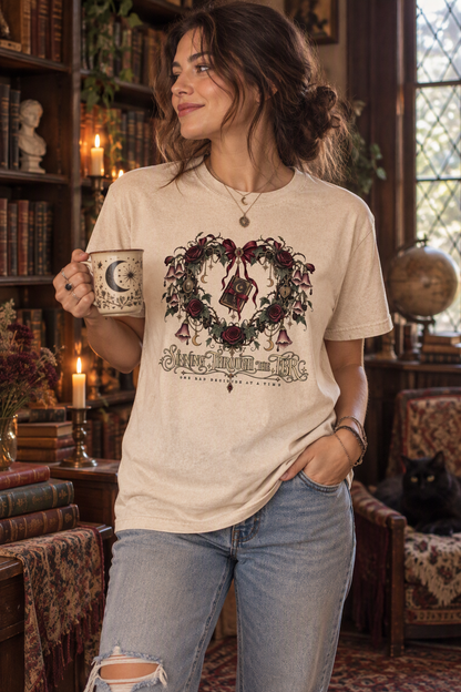 Swinging Through the TBR Shirt, Funny Book Lover Tee, Romance Reader Gift, Gothic Floral Comfort Colors T Shirt