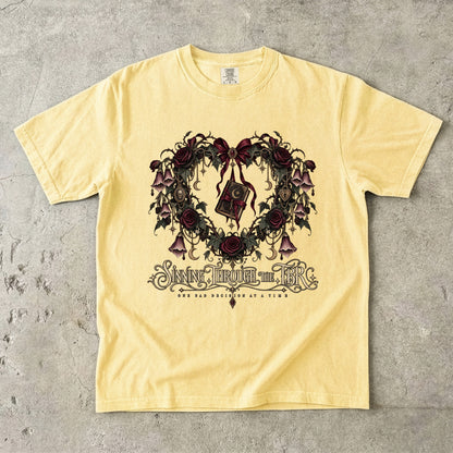 Swinging Through the TBR Shirt, Funny Book Lover Tee, Romance Reader Gift, Gothic Floral Comfort Colors T Shirt