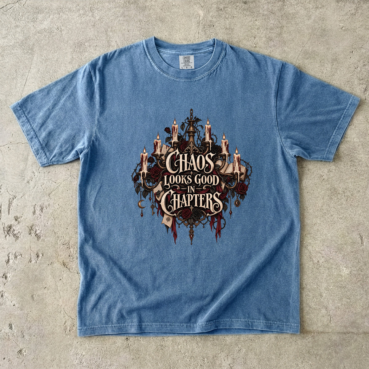 Chaos Looks Good in Chapters Shirt, Dark Romance Reader Tee, Gothic Book Lover Gift, Comfort Colors Bookish T Shirt