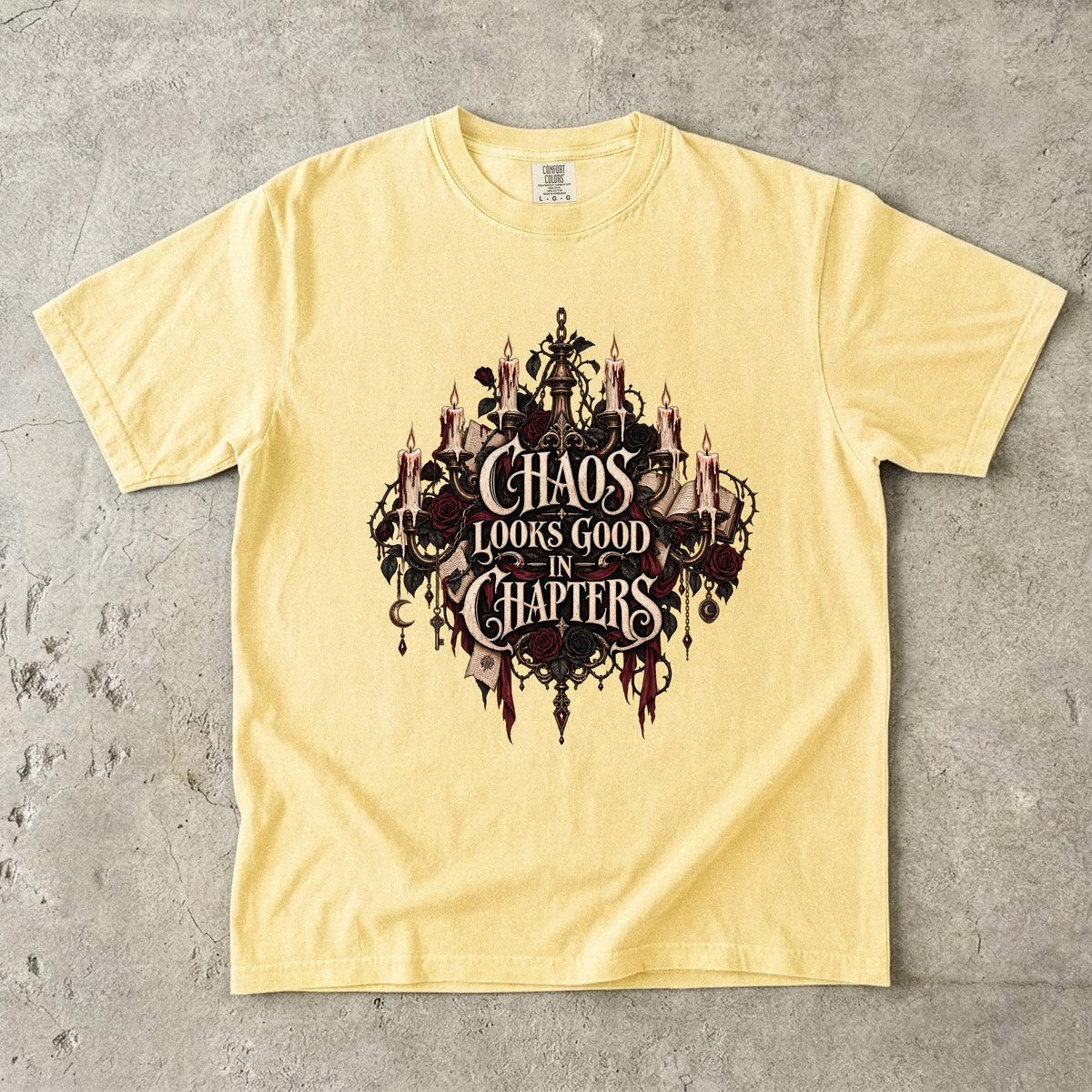 Chaos Looks Good in Chapters Shirt, Dark Romance Reader Tee, Gothic Book Lover Gift, Comfort Colors Bookish T Shirt