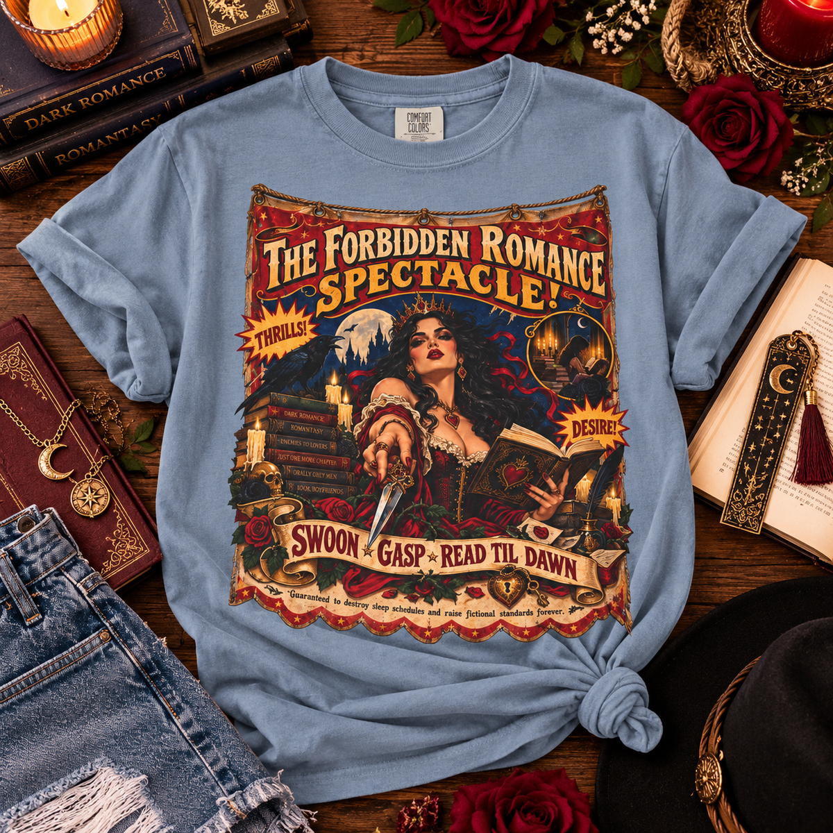 Carnival Circus Book Lover Tee, Romantasy Reader Shirt, Forbidden Romance Comfort Colors Tee, Bookish Gift