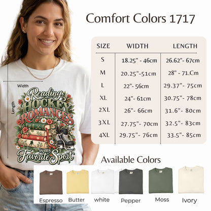 Hockey Romance Shirt, Reading Hockey Romances T-Shirt, Bookish Hockey Lover Tee, Sports Romance Reader Gift, BookTok Shirt