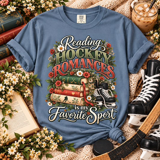 Hockey Romance Shirt, Reading Hockey Romances T-Shirt, Bookish Hockey Lover Tee, Sports Romance Reader Gift, BookTok Shirt