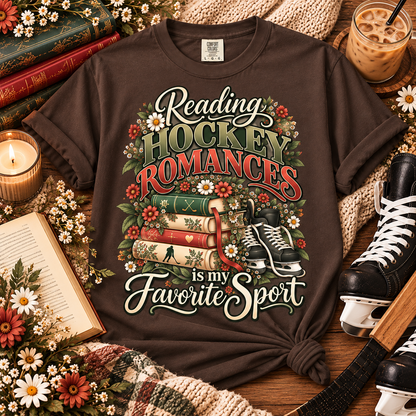 Hockey Romance Shirt, Reading Hockey Romances T-Shirt, Bookish Hockey Lover Tee, Sports Romance Reader Gift, BookTok Shirt