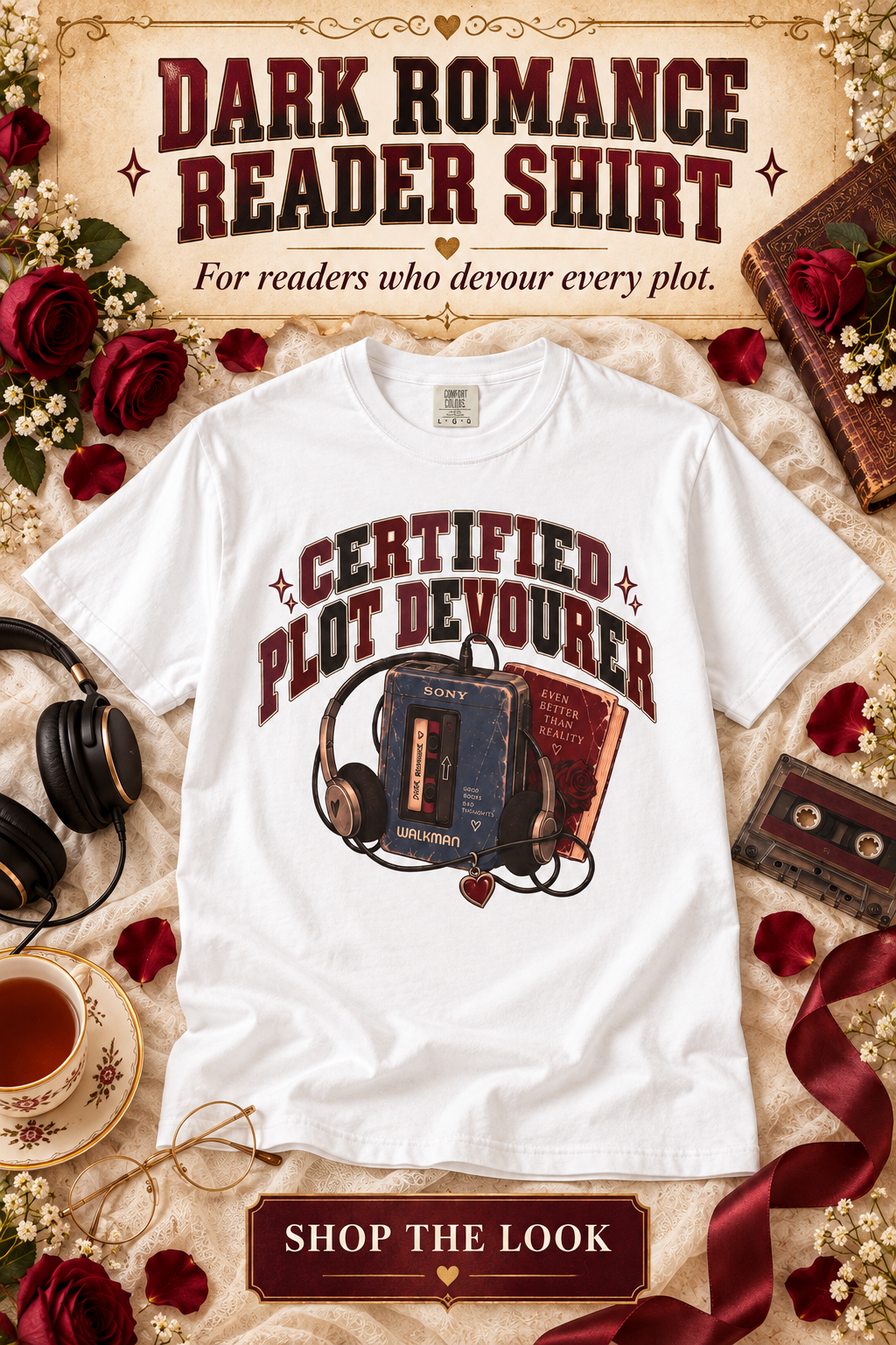Certified Plot Devourer Shirt, Dark Romance Reader Tee, Audiobook Lover Gift, Comfort Colors Bookish T Shirt