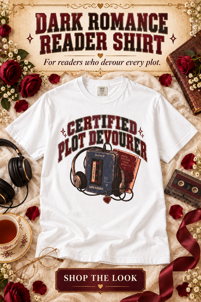 Certified Plot Devourer Shirt, Dark Romance Reader Tee, Audiobook Lover Gift, Comfort Colors Bookish T Shirt