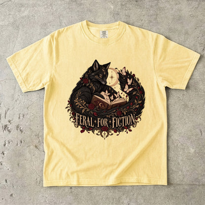 Feral for Fiction Shirt, Dark Romance Book Lover Tee, Gothic Fox Comfort Colors Shirt, Romantasy Reader Gift, BookTok T Shirt