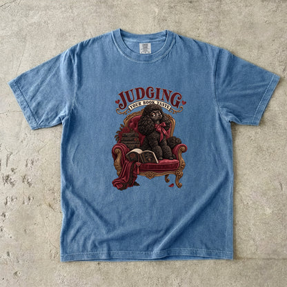 Judging Your Book Taste Shirt, Dark Romance Book Lover Tee, Funny Reader Gift, Gothic Poodle Comfort Colors Shirt, BookTok T Shirt