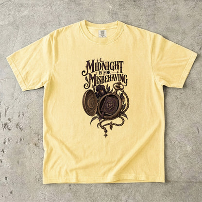 Midnight Is for Misbehaving Shirt, Dark Romance Book Lover Tee, Gothic Reader Gift, Comfort Colors Bookish T Shirt, BookTok Gift