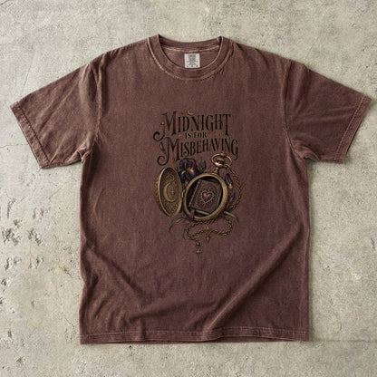 Midnight Is for Misbehaving Shirt, Dark Romance Book Lover Tee, Gothic Reader Gift, Comfort Colors Bookish T Shirt, BookTok Gift