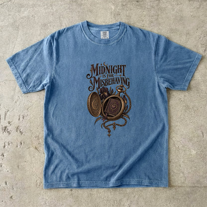 Midnight Is for Misbehaving Shirt, Dark Romance Book Lover Tee, Gothic Reader Gift, Comfort Colors Bookish T Shirt, BookTok Gift