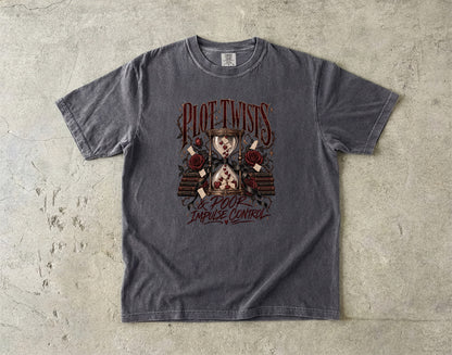 Plot Twists Shirt, Dark Romance Book Lover Tee, Poor Impulse Control Shirt, Comfort Colors Bookish T-Shirt, BookTok Reader Gift