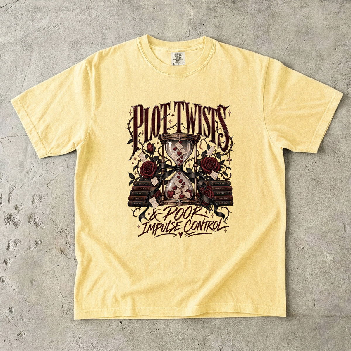 Plot Twists Shirt, Dark Romance Book Lover Tee, Poor Impulse Control Shirt, Comfort Colors Bookish T-Shirt, BookTok Reader Gift