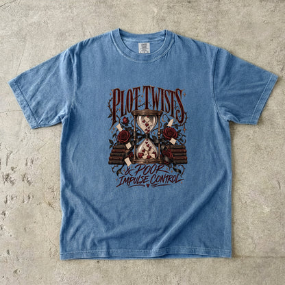 Plot Twists Shirt, Dark Romance Book Lover Tee, Poor Impulse Control Shirt, Comfort Colors Bookish T-Shirt, BookTok Reader Gift
