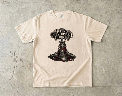 Queen of Questionable Choices Shirt, Dark Romance Book Lover Tee, Comfort Colors Bookish Shirt, Romantasy Reader Gift