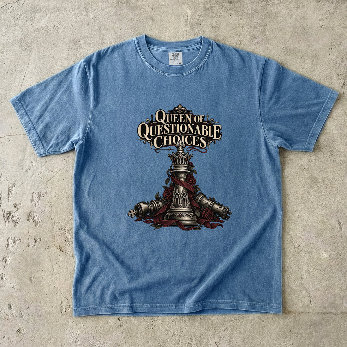 Queen of Questionable Choices Shirt, Dark Romance Book Lover Tee, Comfort Colors Bookish Shirt, Romantasy Reader Gift