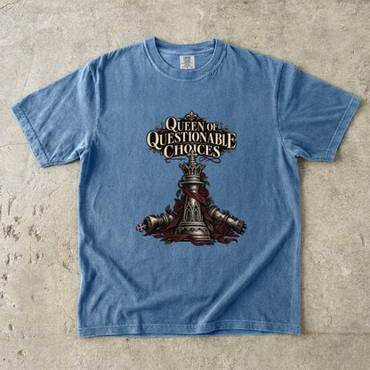 Queen of Questionable Choices Shirt, Dark Romance Book Lover Tee, Comfort Colors Bookish Shirt, Romantasy Reader Gift
