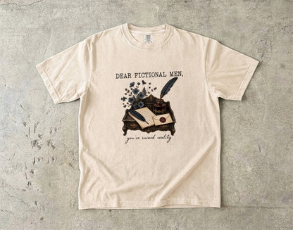 Dear Fictional Men Shirt, Dark Romance Book Lover Tee, Funny Romance Reader Gift, BookTok Comfort Colors T-Shirt