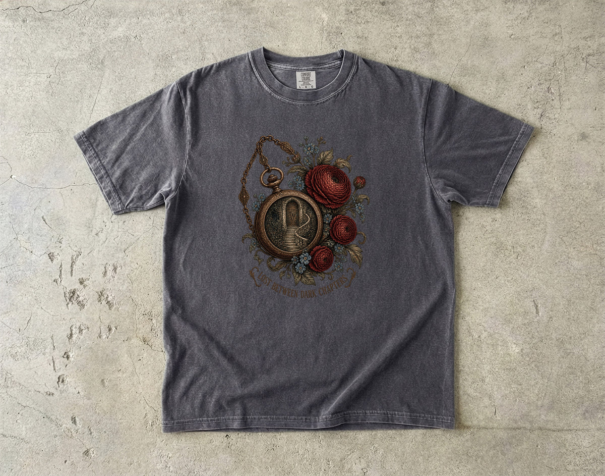 Lost Between Dark Chapters Shirt, Dark Romance Book Lover Tee, Gothic Reader Comfort Colors Shirt, Romantasy Gift