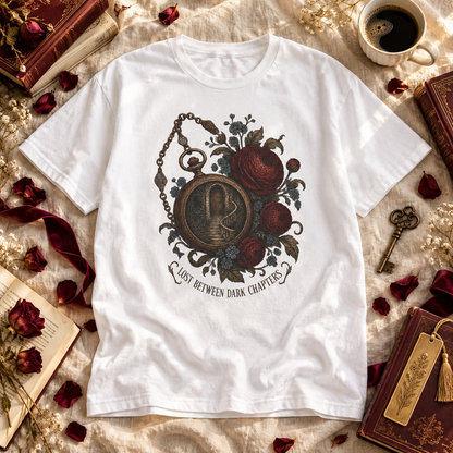 Lost Between Dark Chapters Shirt, Dark Romance Book Lover Tee, Gothic Reader Comfort Colors Shirt, Romantasy Gift