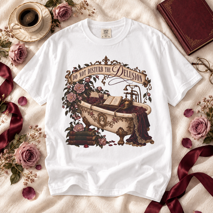 Do Not Disturb the Delusion Shirt, Dark Romance Reader Tee, Gothic Book Lover Comfort Colors Shirt, BookTok Gift