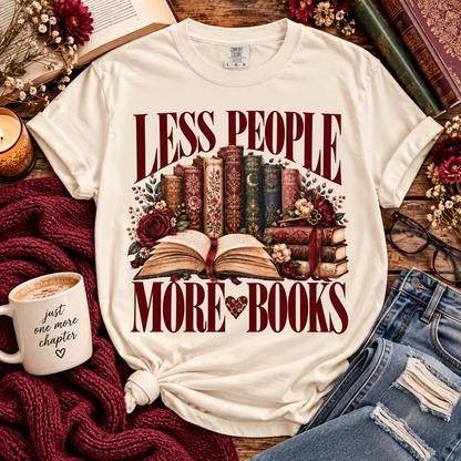 Less People More Books Shirt, Book Lover T Shirt, Vintage Bookish Tee, Reading Shirt, BookTok Gift, Introvert Shirt, Reader Gift