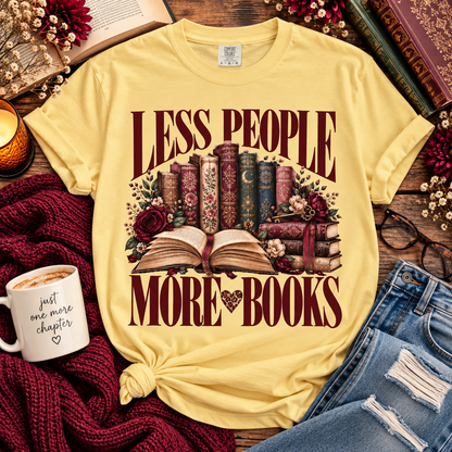 Less People More Books Shirt, Book Lover T Shirt, Vintage Bookish Tee, Reading Shirt, BookTok Gift, Introvert Shirt, Reader Gift