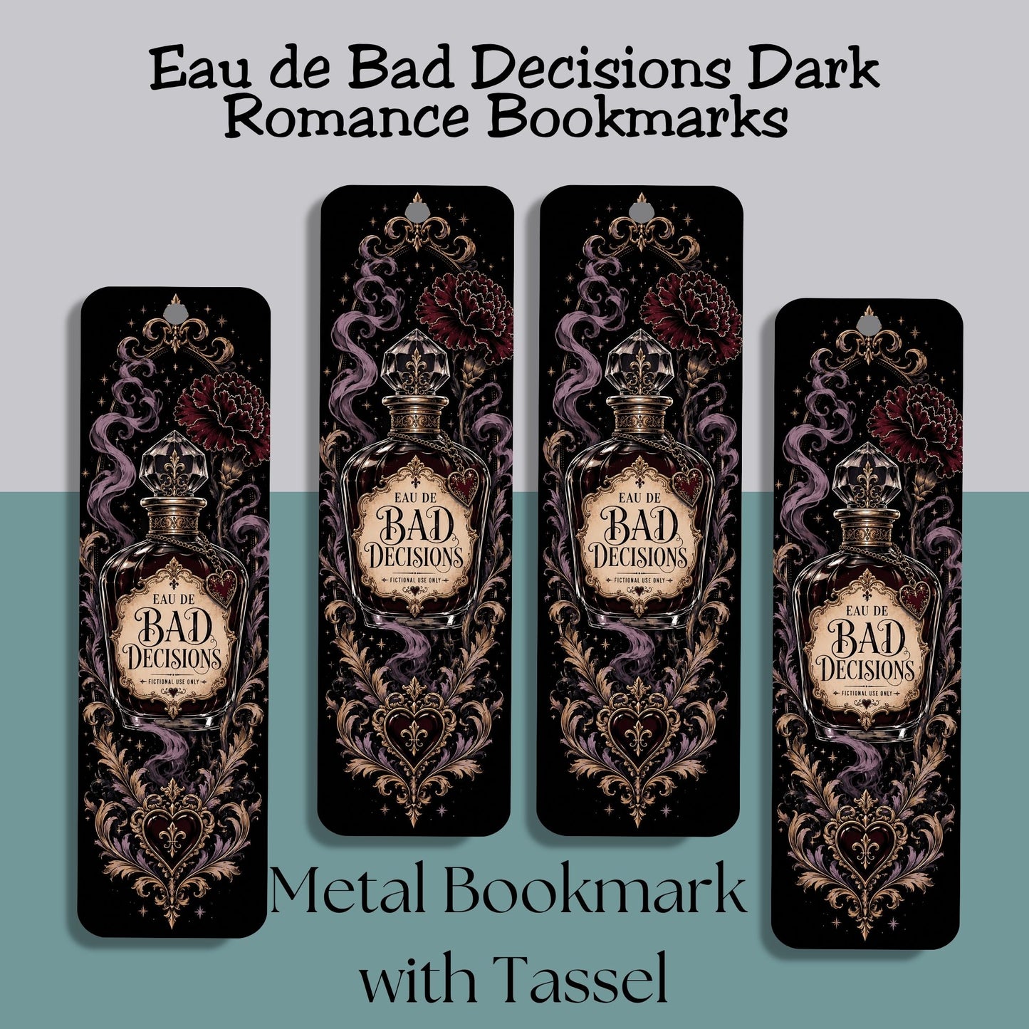 Bad Decisions Bookmark, Dark Romance Bookmark, Gothic Bookish Gift, Fictional Men Reader Gift, Romance Book Lover Bookmark