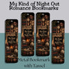 My Kind of Night Out Bookmark, Book Lover Metal Bookmark, Cozy Reading Gift, Vintage Literary Bookmark, Gift for Readers
