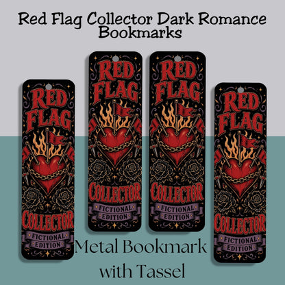 Red Flag Collector Bookmark, Fictional Edition Metal Bookmark, Dark Romance Reader Gift, Book Lover Bookmark