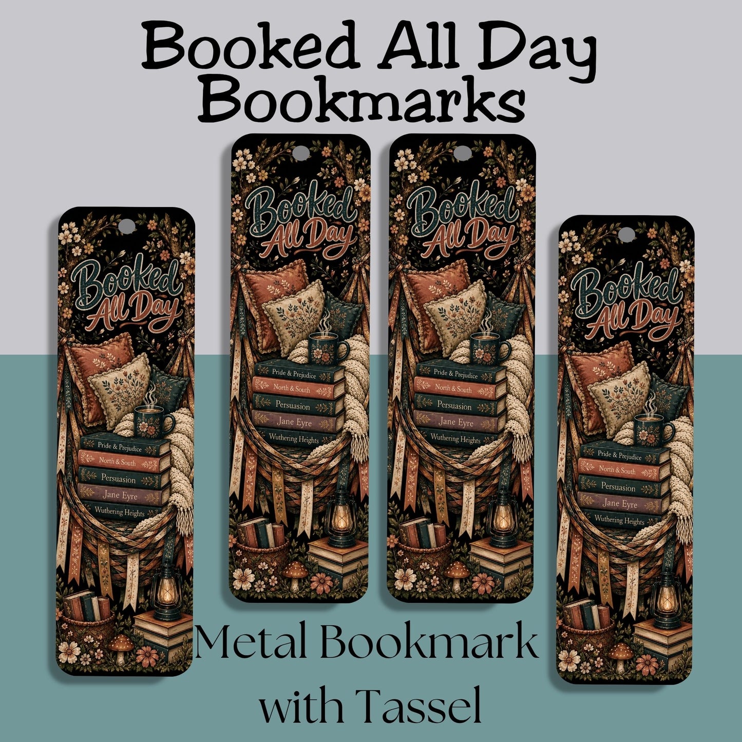 Booked All Day Metal Bookmark, Book Lover Bookmark, Reading Gift, BookTok Bookmark, Literary Book Accessory