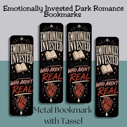 Emotionally Invested Bookmark, Funny Book Lover Bookmark, Romance Reader Gift, BookTok Bookmark, Fictional Men Reader Gift