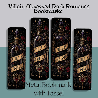 Villain Obsessed Bookmark, Dark Romance Metal Bookmark, Romantasy Reader Gift, Morally Gray Book Lover Bookmark