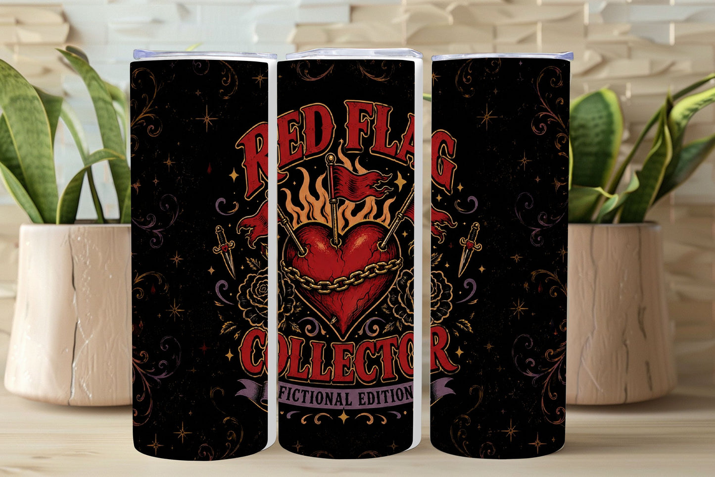 Red Flag Collector Tumbler, Fictional Edition Dark Romance Tumbler, Book Lover Gift, Morally Gray Reader Cup