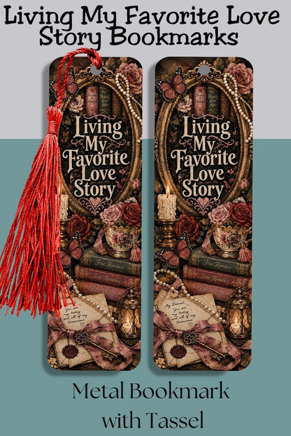 Every unforgettable romance deserves a beautiful bookmark. 📖🦋 The Living My Favorite Love Story metal bookmark features elegant vintage-inspired artwork with antique books, roses, butterflies, pearls, and handwritten love letters, making it the perfect companion for your current read. A thoughtful gift for romance readers, BookTok fans, librarians, teachers, and anyone who never wants to lose their place in a great love story.

#LivingMyFavoriteLoveStory #MetalBookmark #BookLoverGift #RomanceReader #BookT