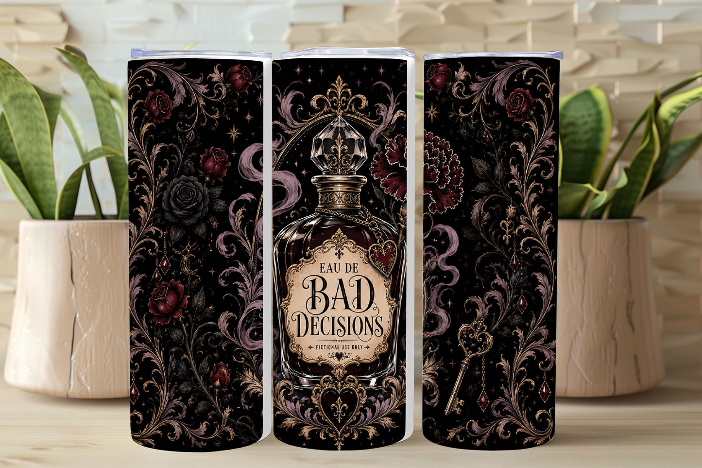 Bad Decisions Tumbler, Dark Romance Tumbler, Gothic Bookish Cup, Fictional Men Reader Gift, Romance Book Lover Tumbler