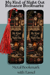 My Kind of Night Out Bookmark, Book Lover Metal Bookmark, Cozy Reading Gift, Vintage Literary Bookmark, Gift for Readers