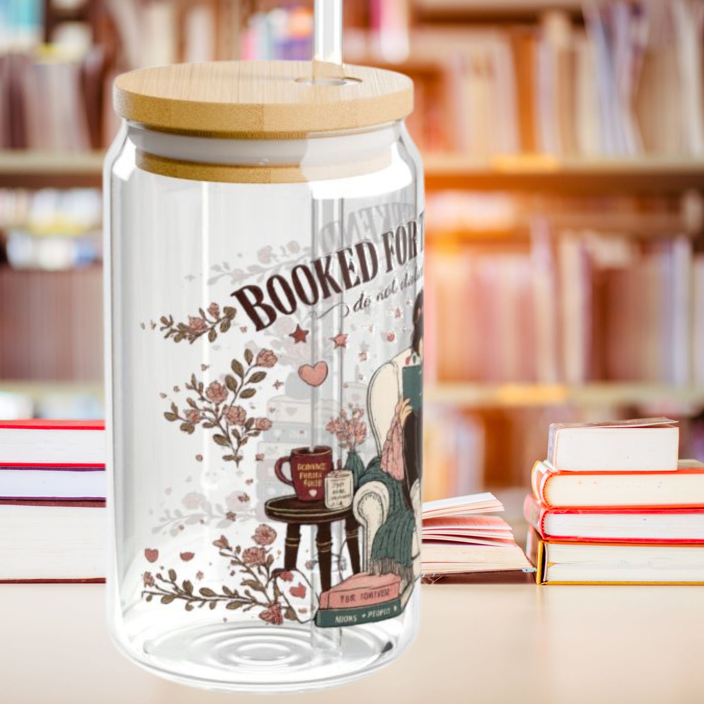 Booked For The Weekend 16oz Glass Cup